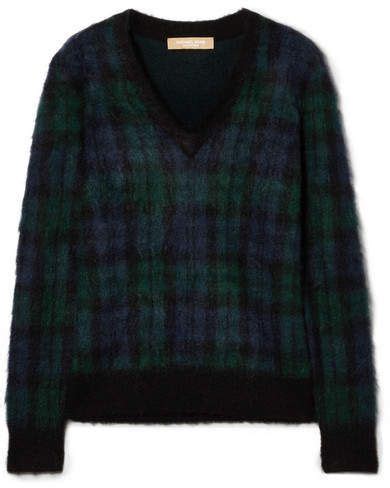 Michael Kors Tartan Mohair Blend Sweater 